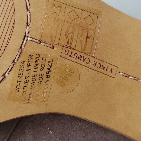 Vince Camuto Gray Taupe Suede Peep Toe Lace Up Tressa Booties 8.5 Wide Like New - Picture 9 of 10